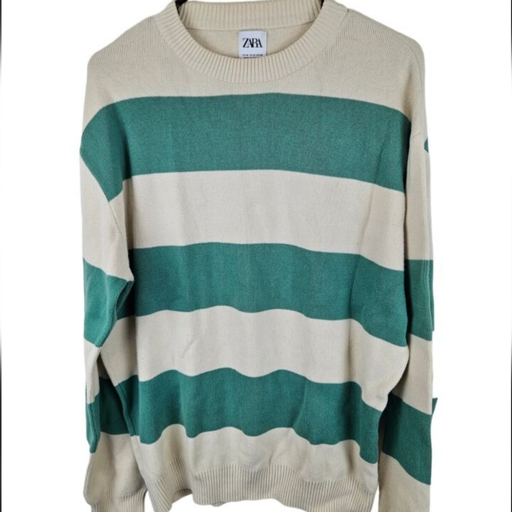 ZARA Rugby Striped Fall Sweater Large